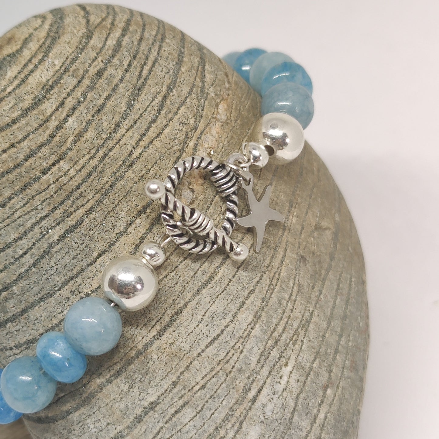 Aquamarine and Sterling Silver Bracelet