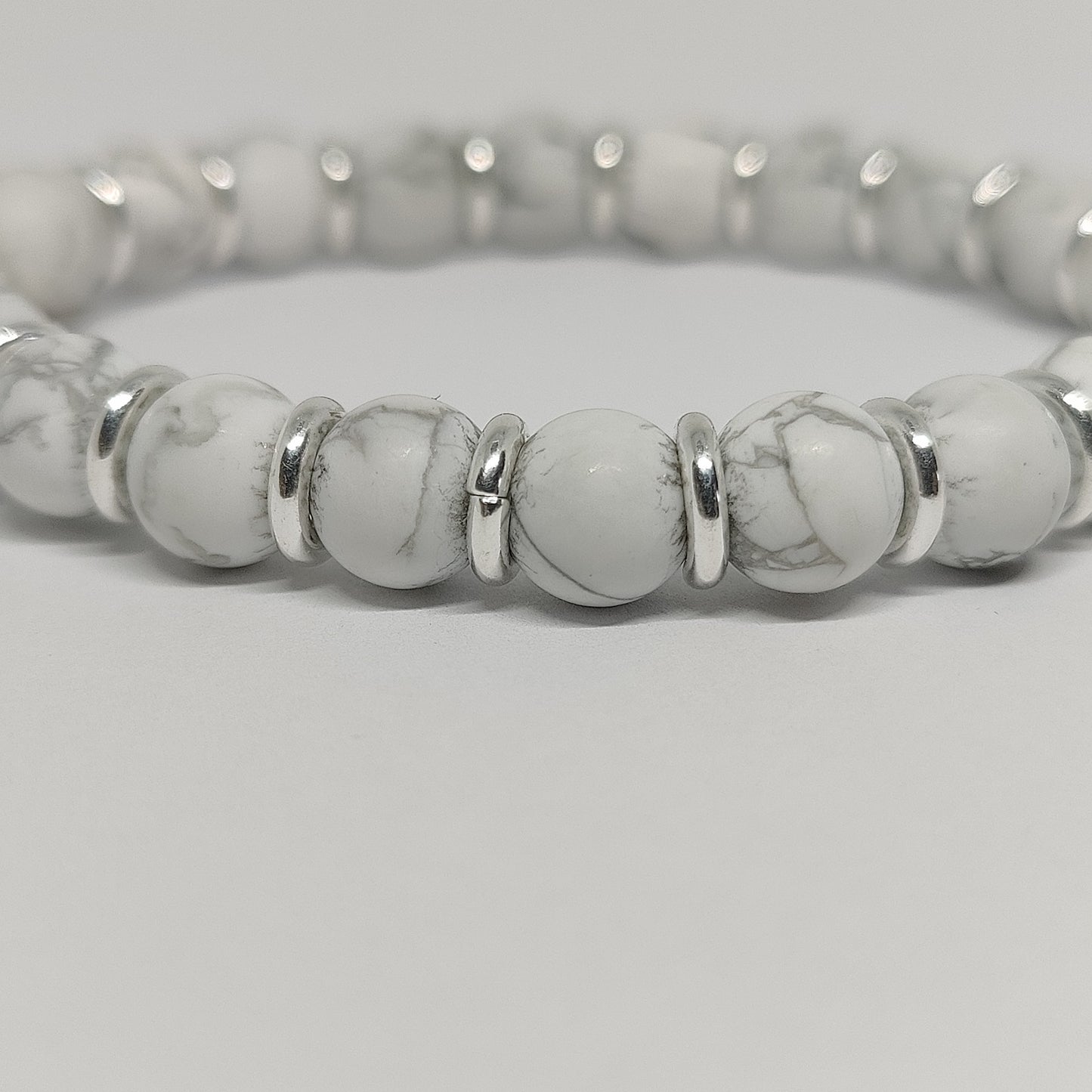 Howlite and Sterling Silver Bracelet