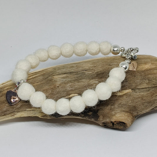 In my Heart Woollen Caviar Sterling Silver Bracelet