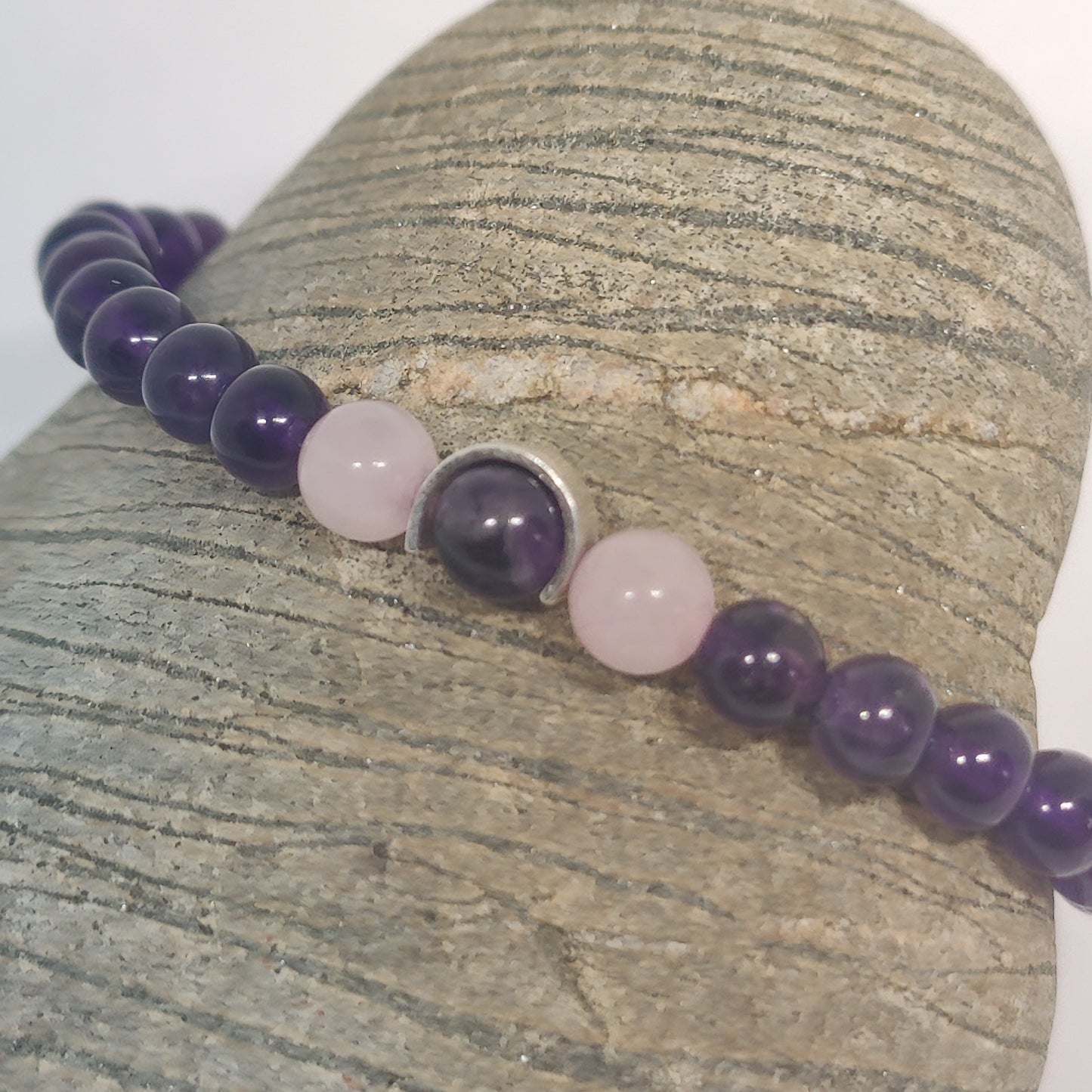 Amythest, Rose Quartz and Brazilian Agate Bracelet