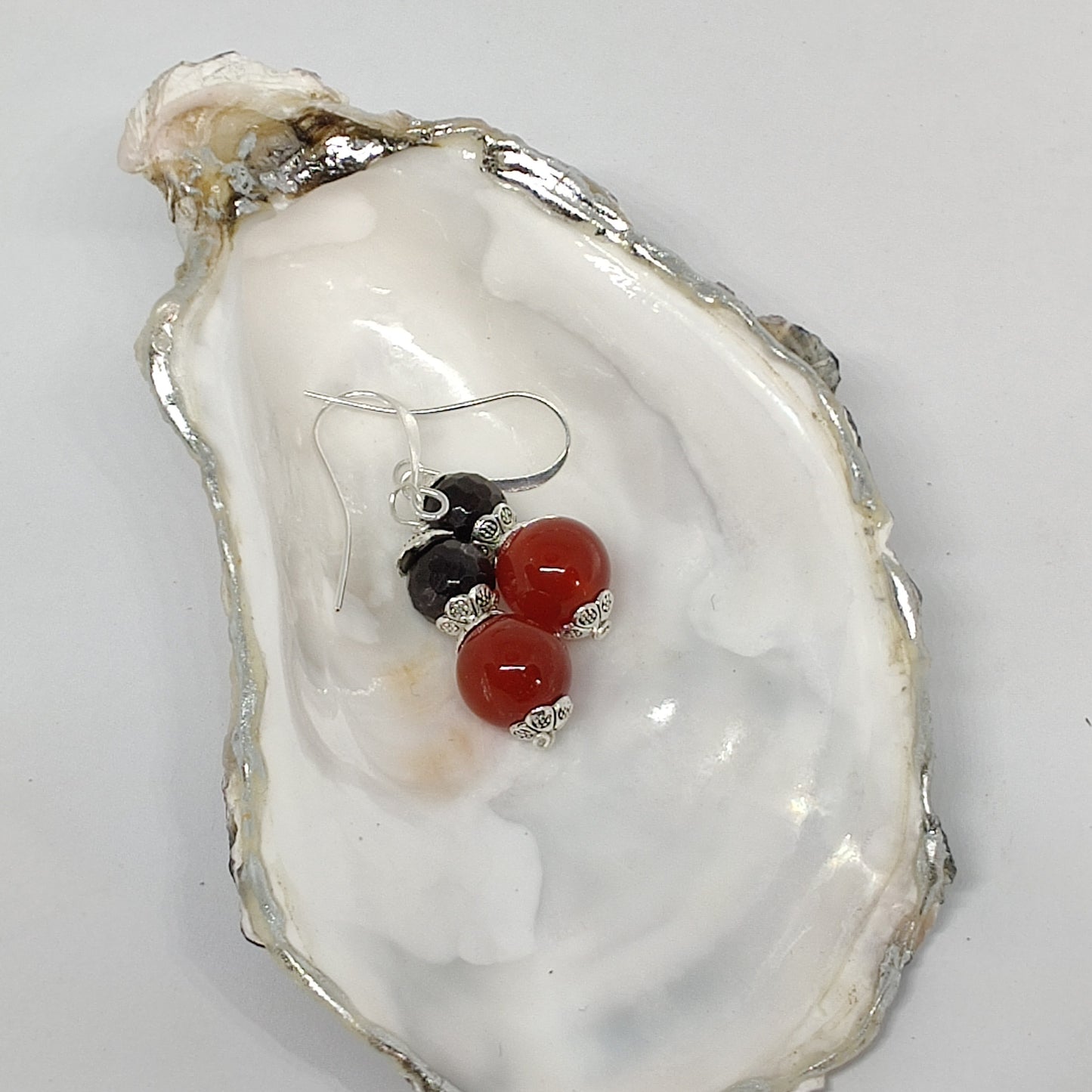 Garnet and Red Agate Earrings