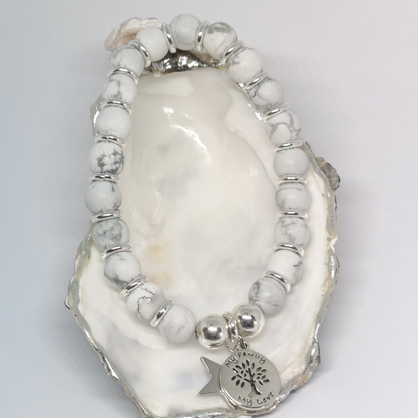 Howlite and Sterling Silver Bracelet