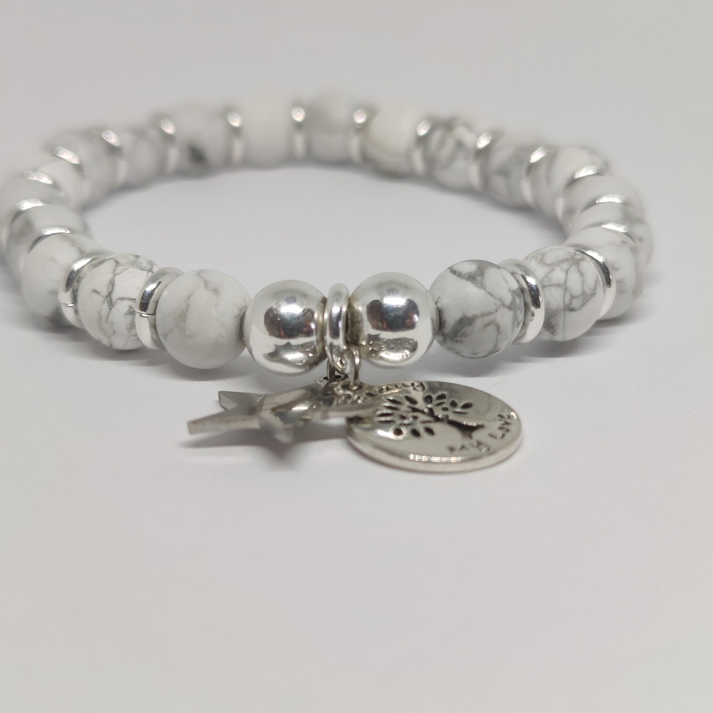 Howlite and Sterling Silver Bracelet