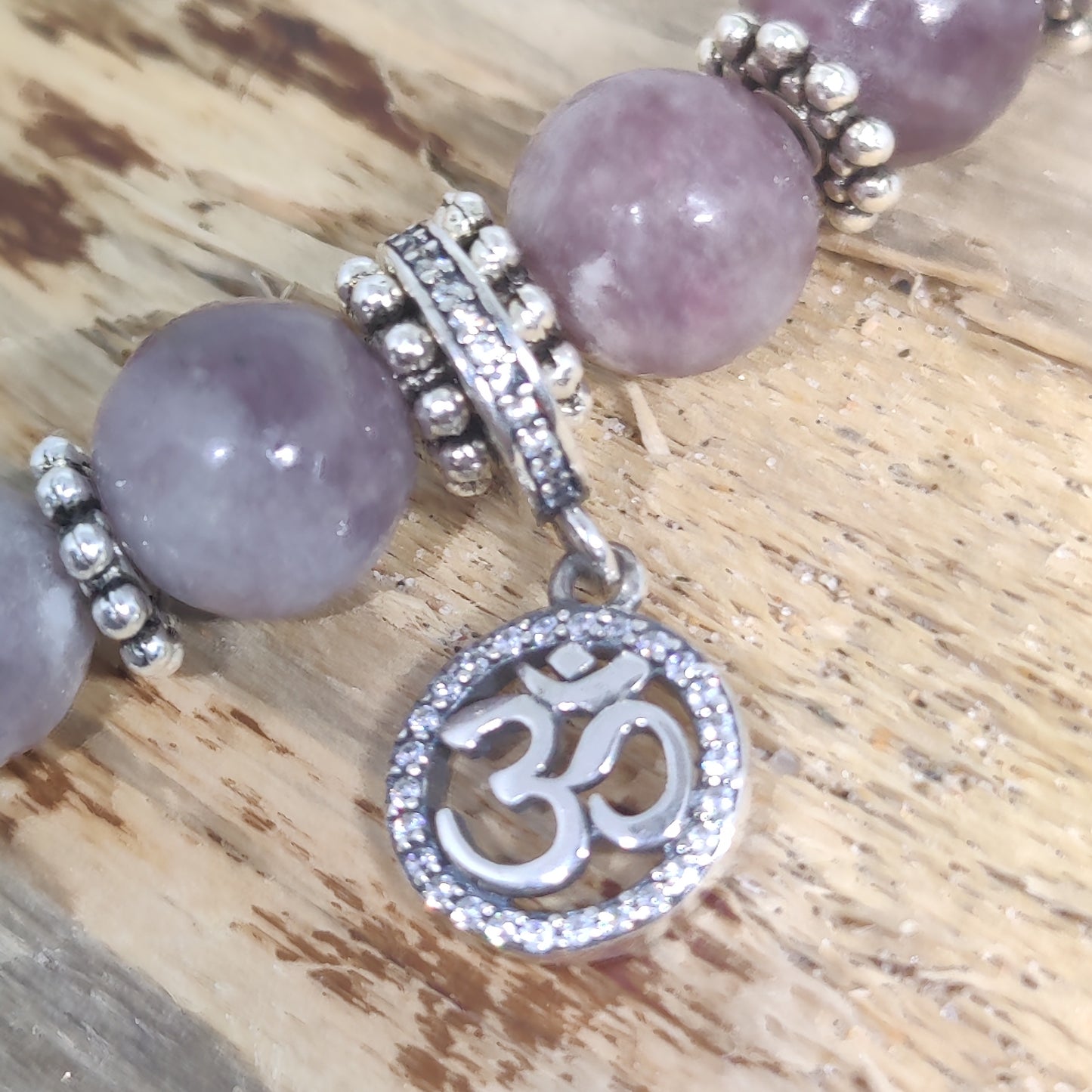 Sterling Silver Om Gemstone Necklace