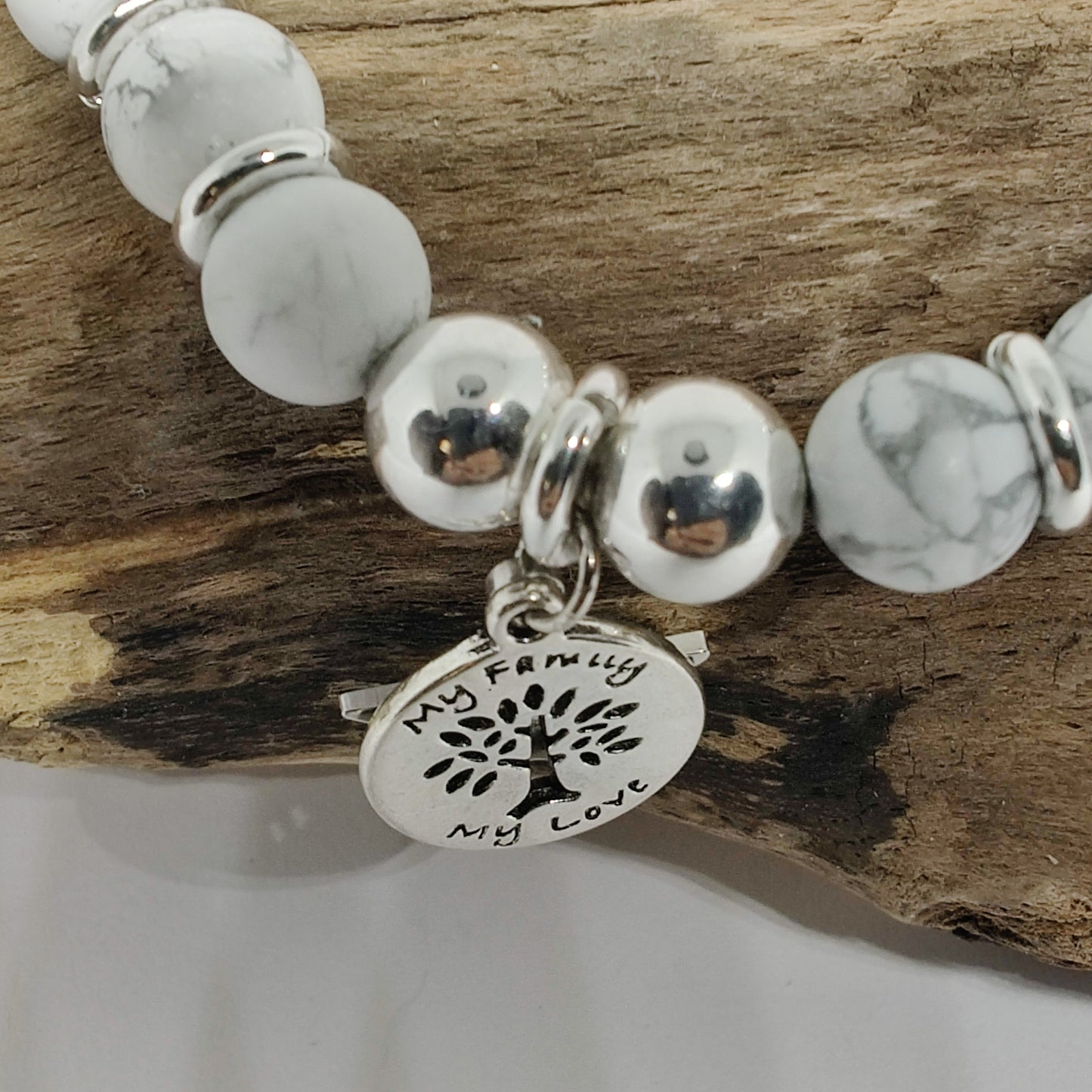 Howlite and Sterling Silver Bracelet