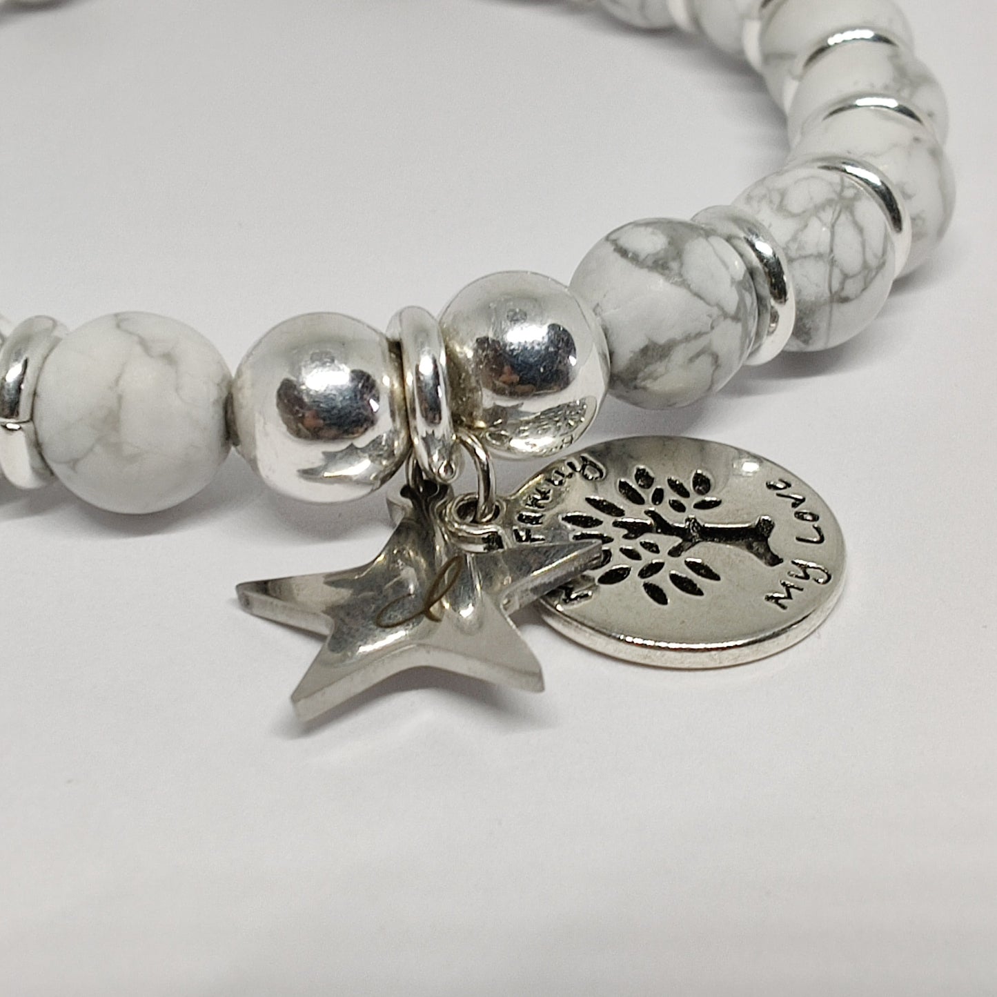 Howlite and Sterling Silver Bracelet