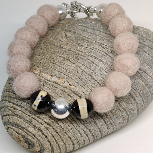 Champagne Woollen Caviar Gemstone Bracelet