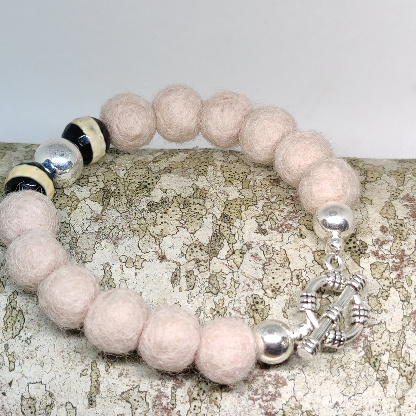 Champagne Woollen Caviar Gemstone Bracelet