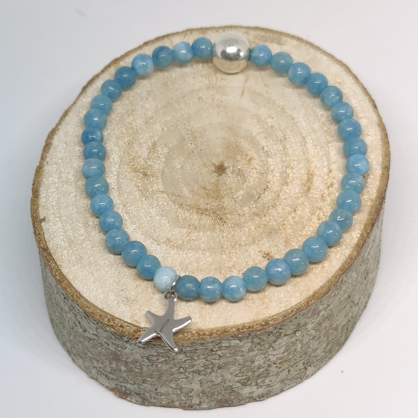 Aquamarine Sterling Silver Courage Bracelet