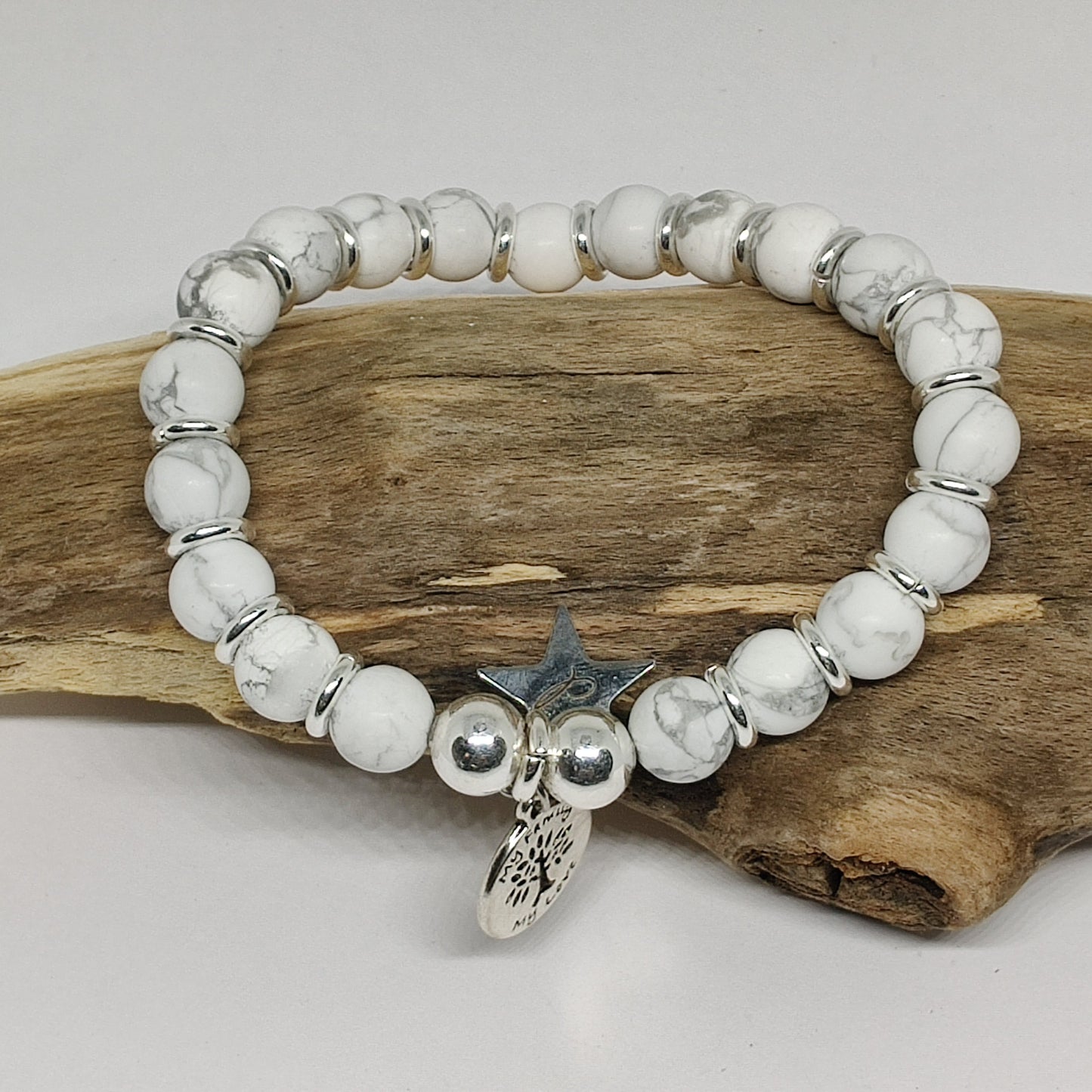 Howlite and Sterling Silver Bracelet