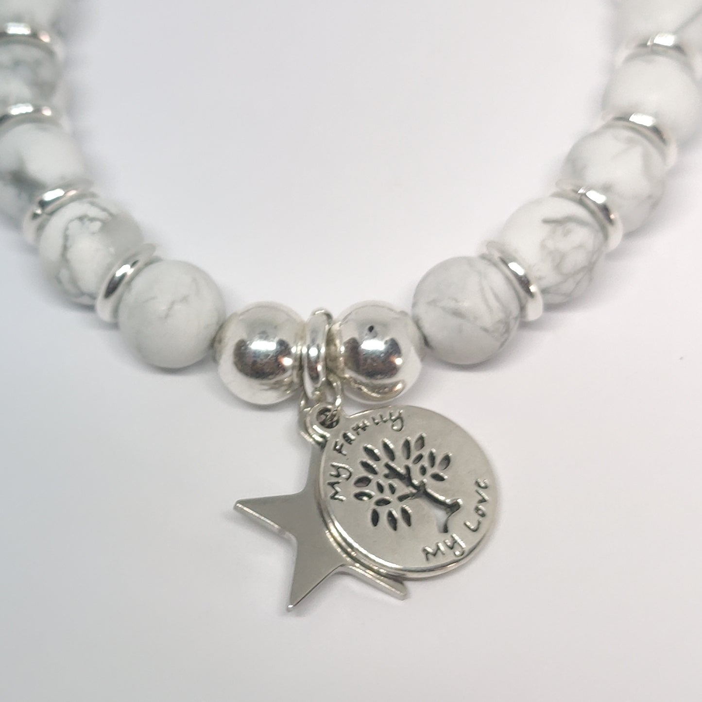 Howlite and Sterling Silver Bracelet