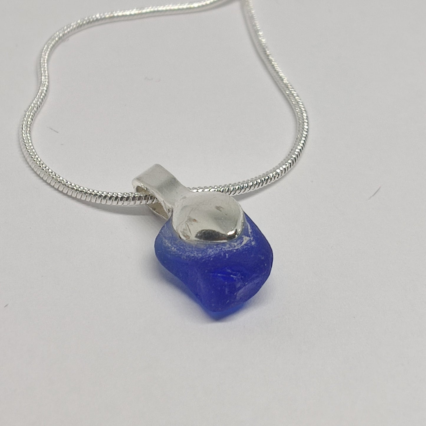 Magic of the Sea - Rare Colbolt Blue Sea Glass Necklace