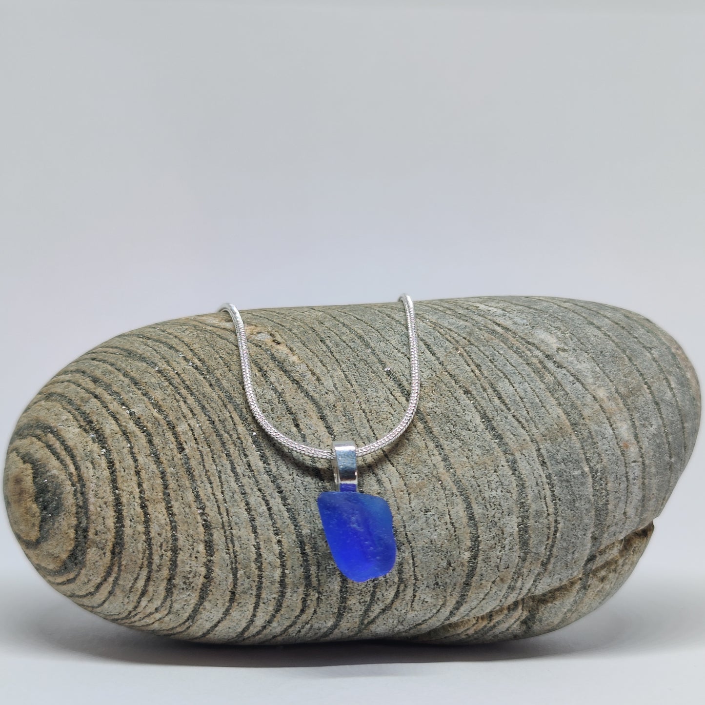 Magic of the Sea - Rare Colbolt Blue Sea Glass Necklace