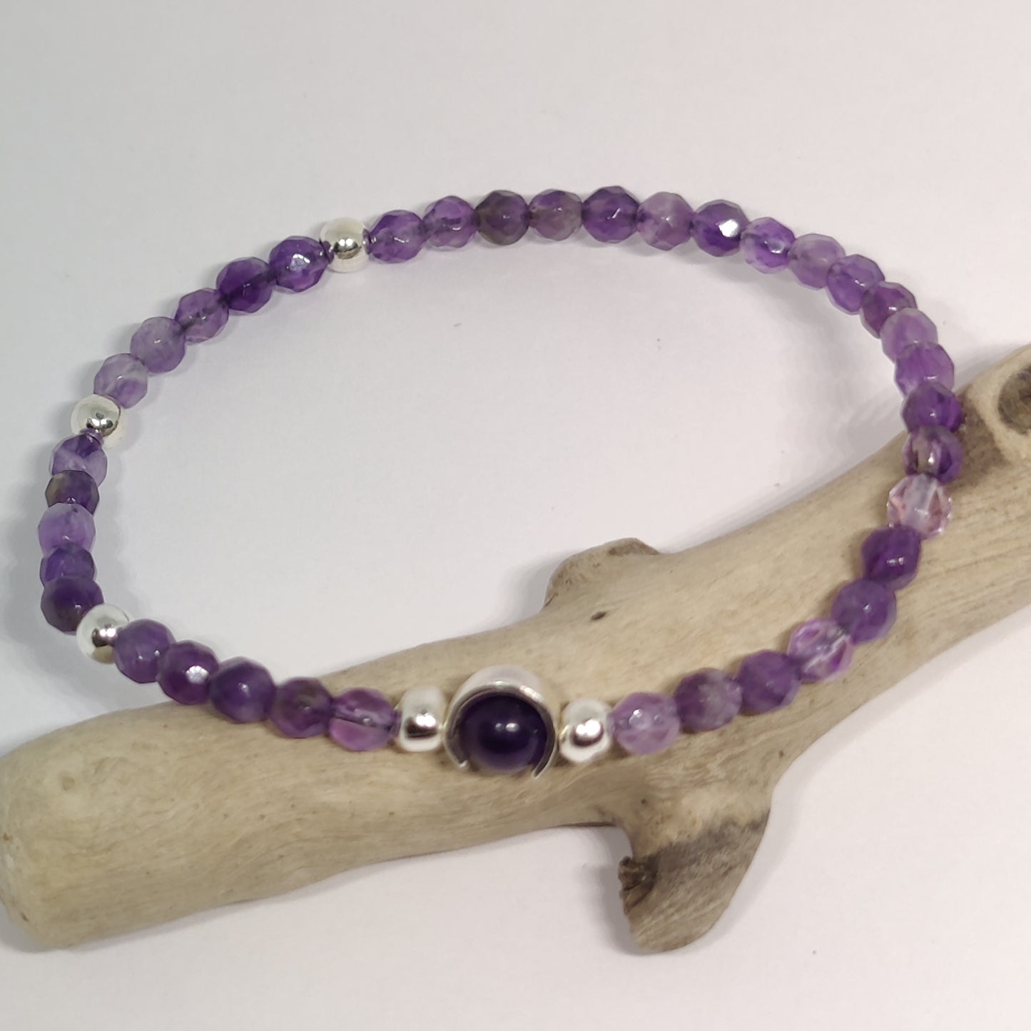 Amethyst and Sterling Silver Bracelet