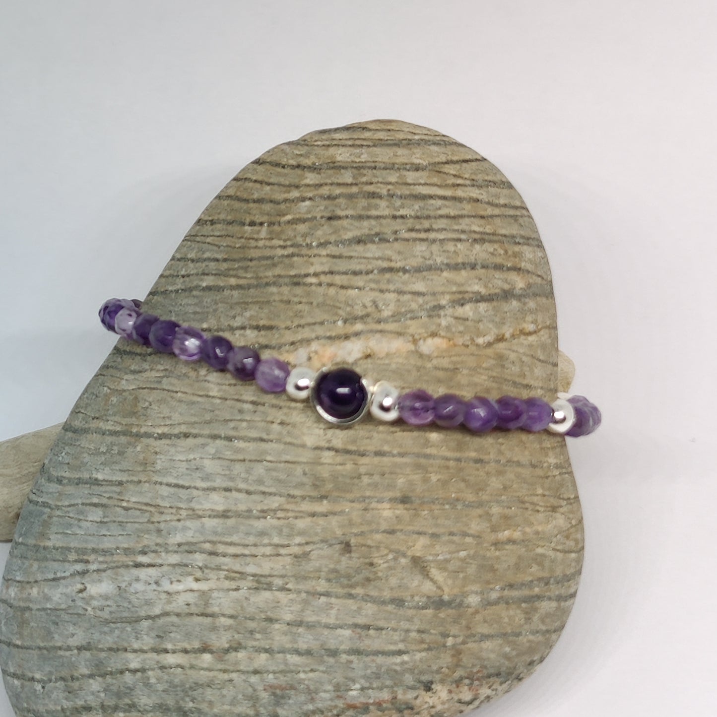 Amethyst and Sterling Silver Bracelet