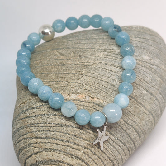 Aquamarine Sterling Silver Courage Bracelet