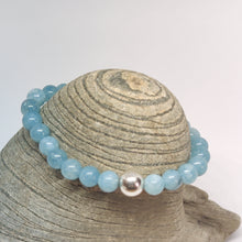 Load image into Gallery viewer, Aquamarine Sterling Silver Courage Bracelet
