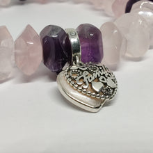 Load image into Gallery viewer, Amythest, Rose Quartz and Family Sterling Silver Bracelet
