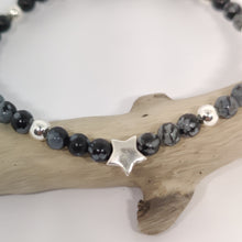 Load image into Gallery viewer, Sterling Silver Snowflake and Agate Bracelet Set
