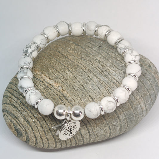 Howlite and Sterling Silver Bracelet
