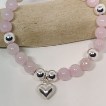 Load image into Gallery viewer, Rose Quartz and Sterling Silver Bracelet
