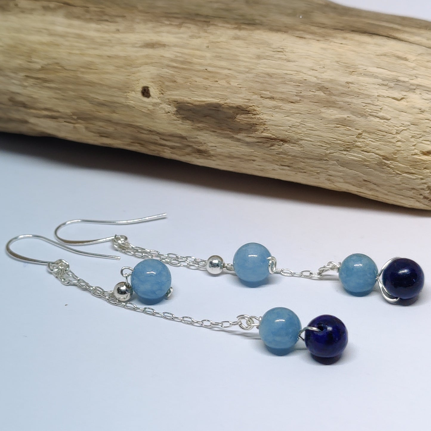 Lapis Lazuli and Aquamarine Earrings