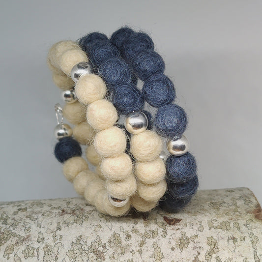 Woollen Caviar Wrapped Bracelets