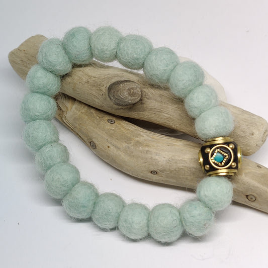 Powder Blue Woollen Caviar Bracelet