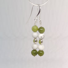 Load image into Gallery viewer, Agate and Howlite Sterling Silver Earrings
