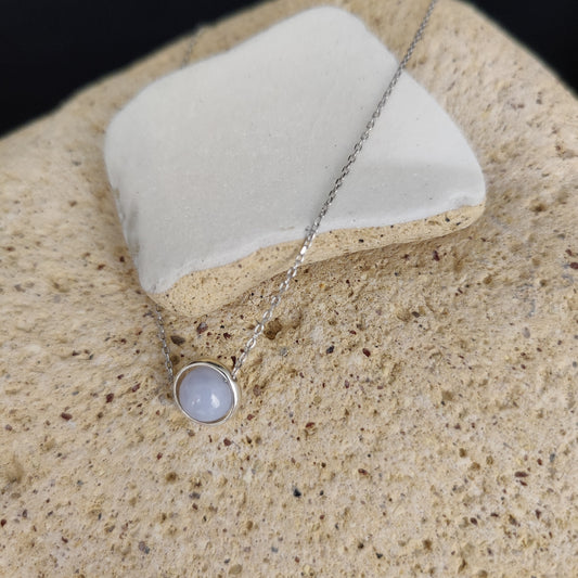 Sterling Silver Chalcedony Necklace