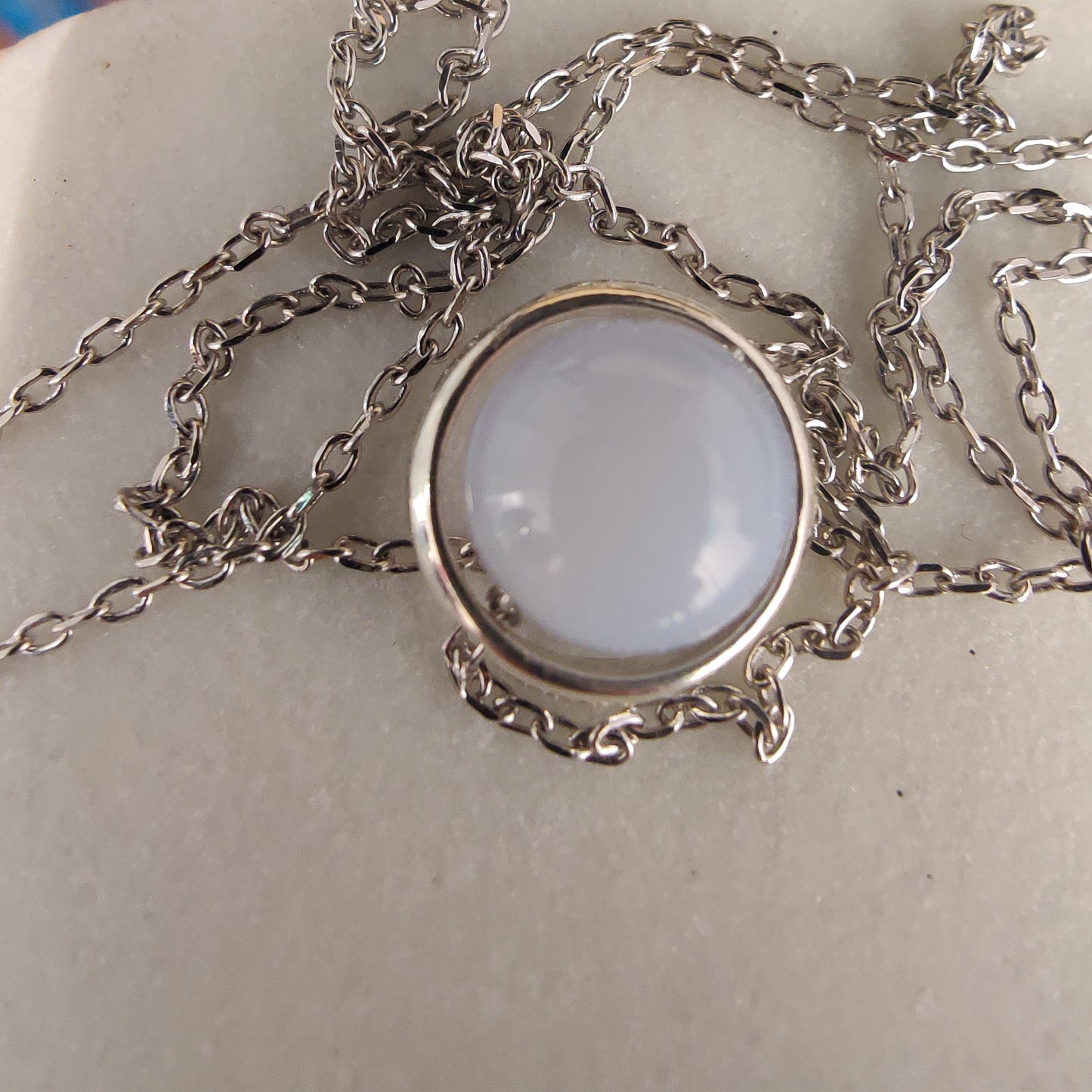Sterling Silver Chalcedony Necklace